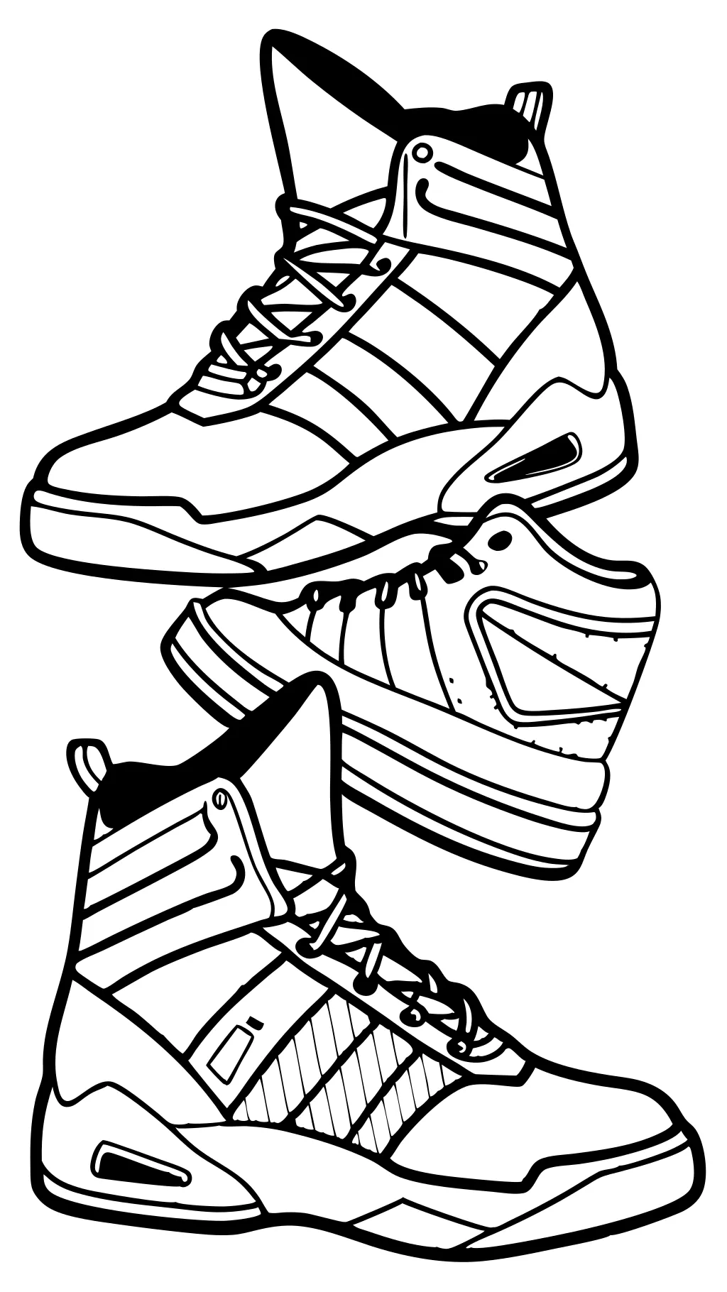 coloriages de chaussures de basket-ball